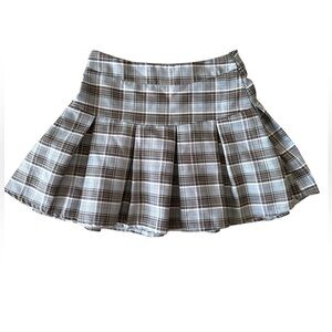 Plaid Pleated Women's mini skirt school theme Hesperus size medium side zip